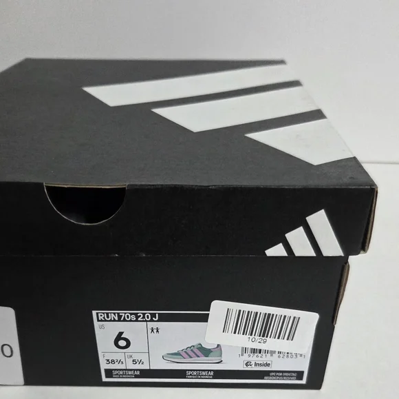 Size 6 - Adidas Run 70s 2.0 J Mint Lilac Sneakers - Picture 10 of 10